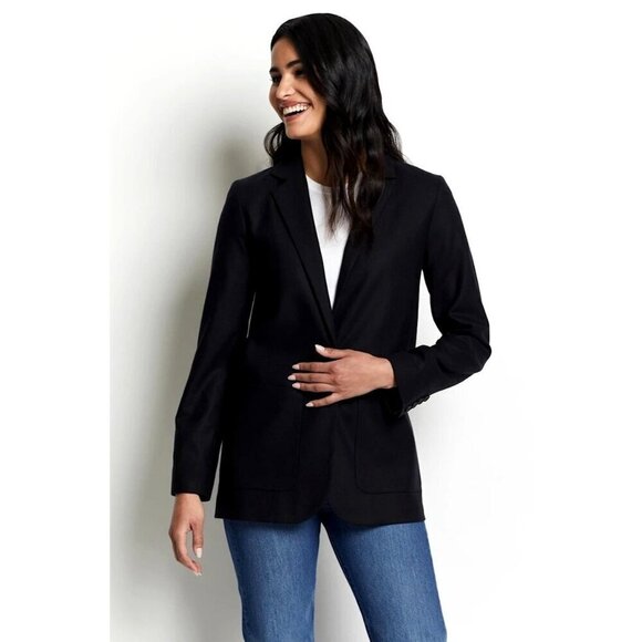 Pendleton Blazer Women 10 Petite Black Wool One Button Single Breasted Career‎ - Picture 1 of 10